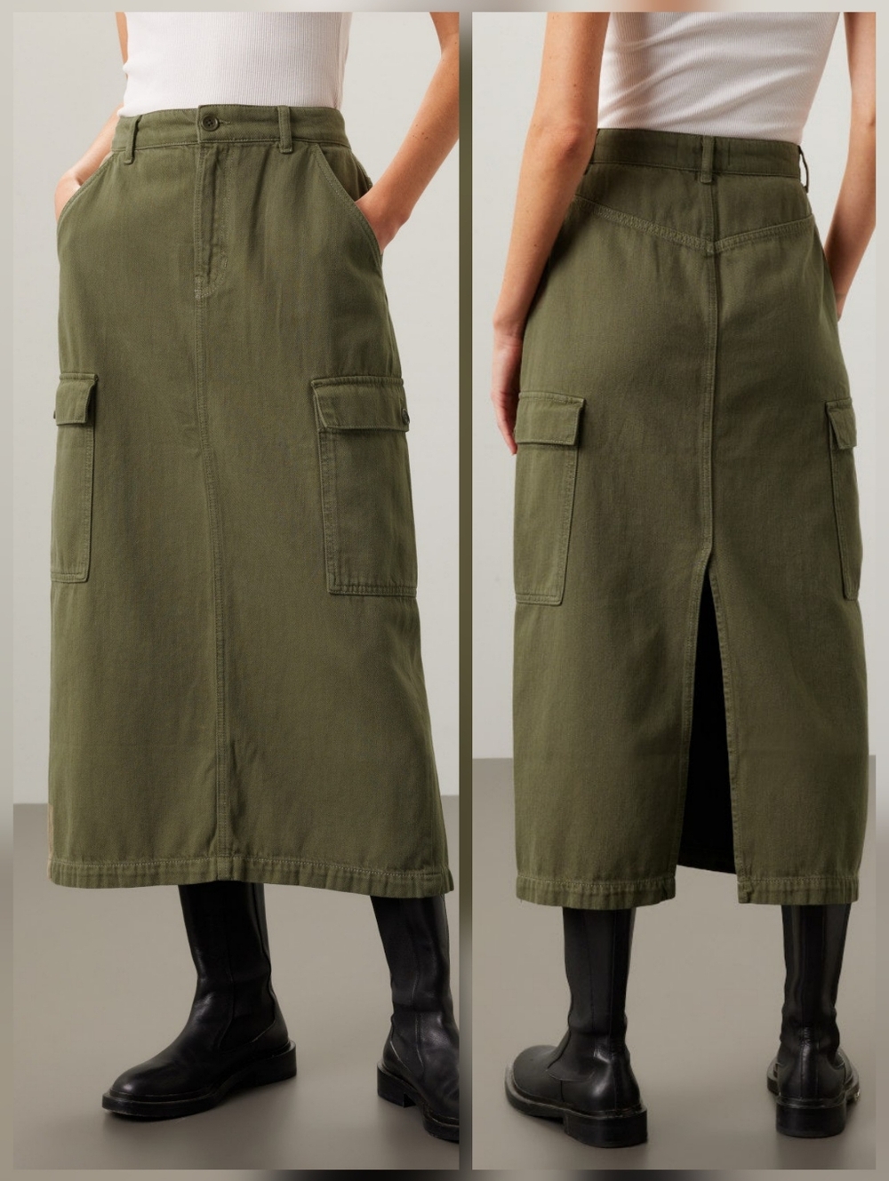 Reformation Maggi Cargo Skirt A-Line Front Button Size 29